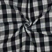 DOUBLE GAUZE DOUBLE SIDED CHECKS BLACK (thumbnail) #3