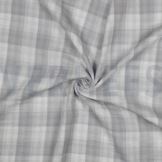 MUSSELIN DOPPELSEITIG KAROS GRAU #7