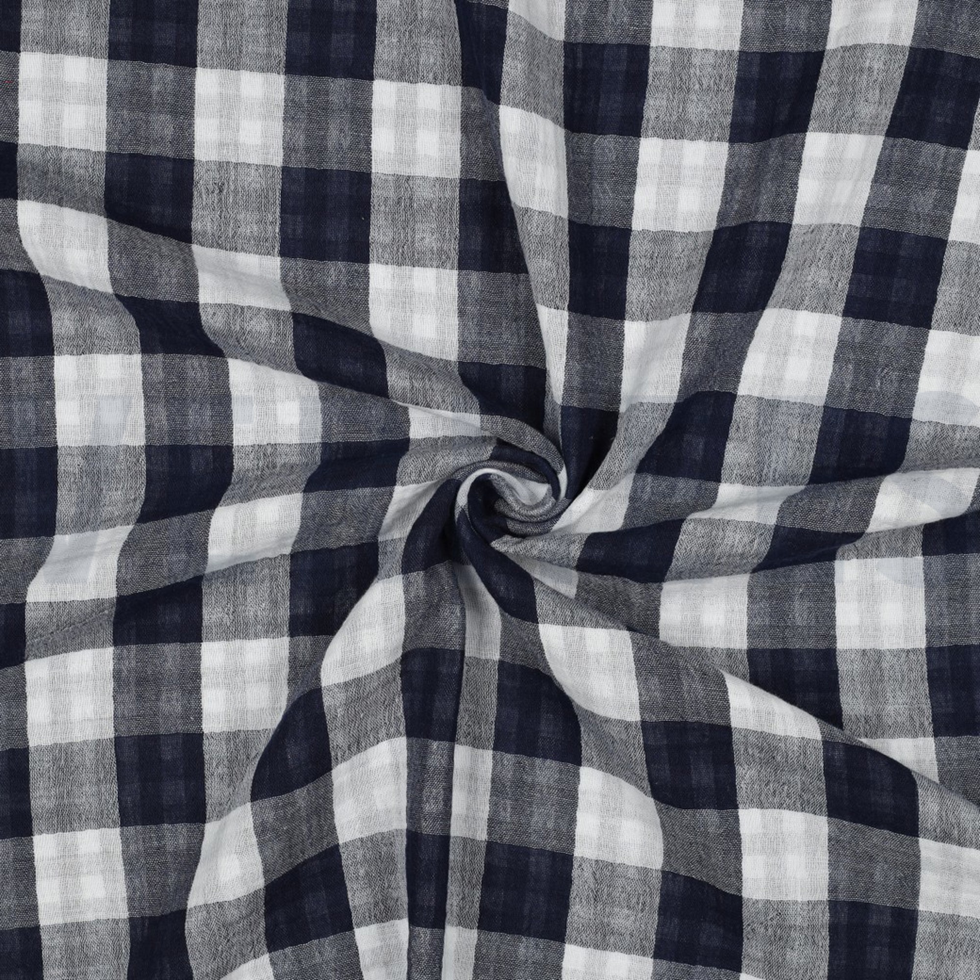 DOUBLE GAUZE DOUBLE SIDED CHECKS NAVY (high resolution) #3