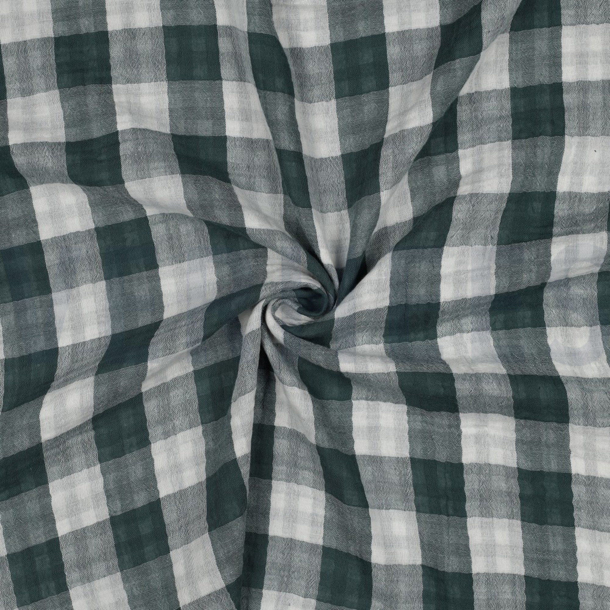 DOUBLE GAUZE DOUBLE SIDED CHECKS CYAN (high resolution) #3