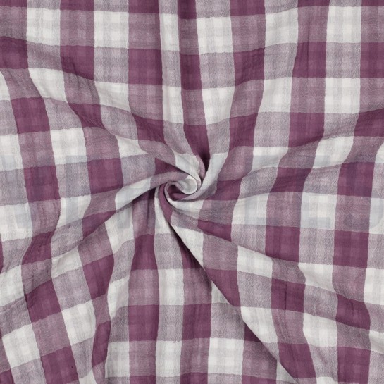 DOUBLE GAUZE DOUBLE SIDED CHECKS GRAPE #7
