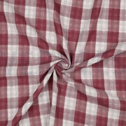 DOUBLE GAZE DE COTON DOUBLE FACE CARREAUX BOIS DE ROSE (thumbnail) #3
