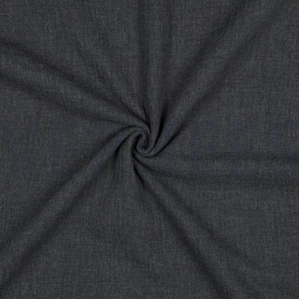 DOUBLE GAZE DE COTON MÉLANGE GRIS FONCÉ CHINÉ #7