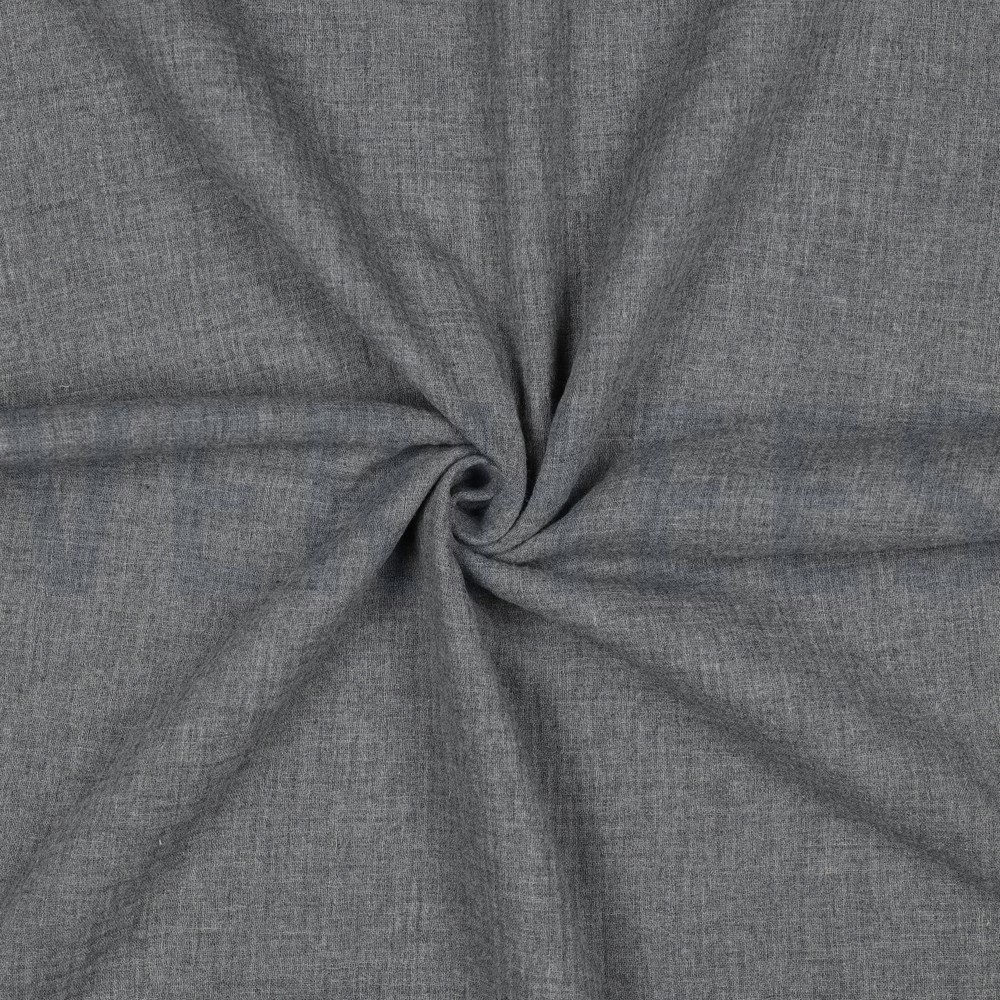 DOUBLE GAZE DE COTON MÉLANGE GRIS CHINÉ #7