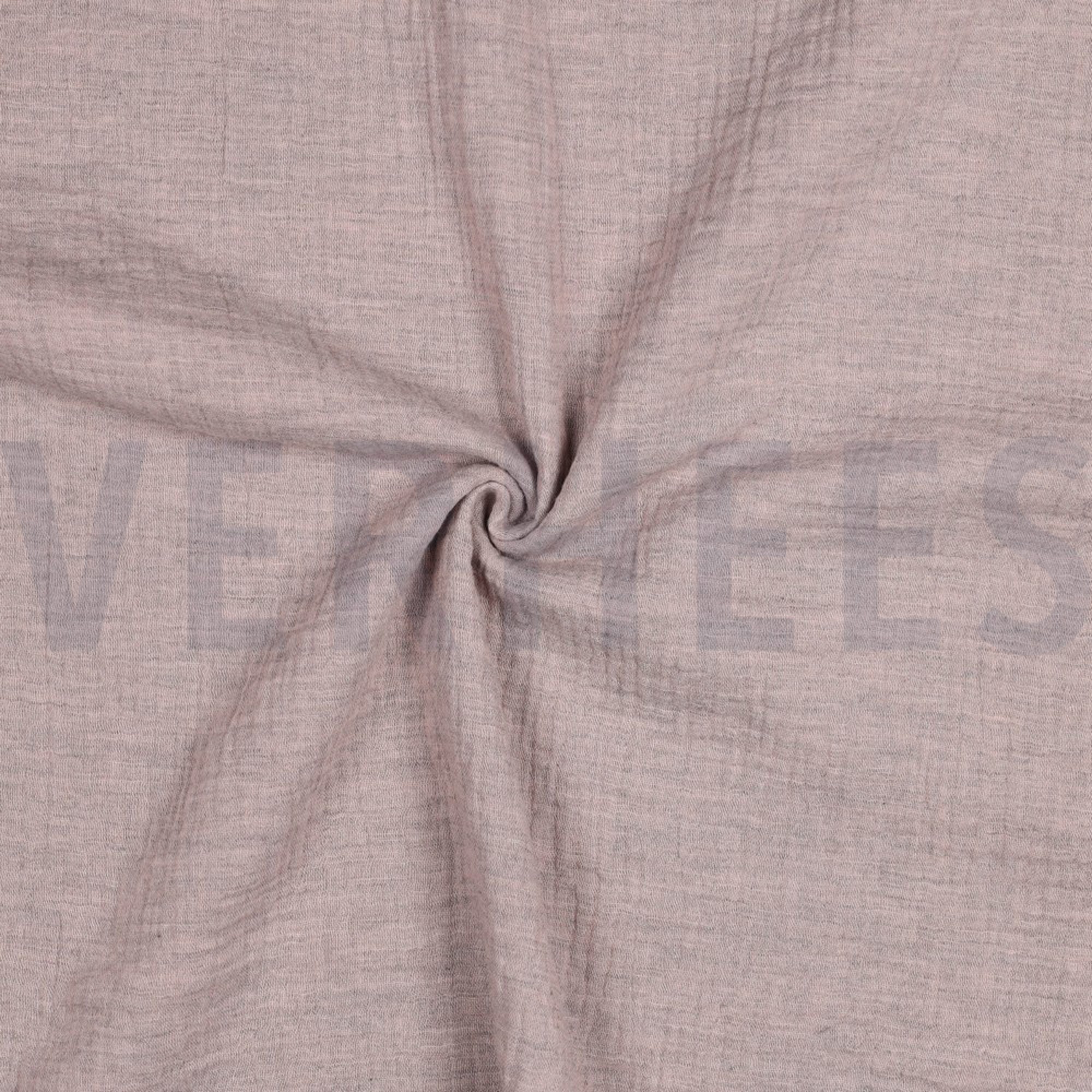 DOUBLE GAZE DE COTON MELANGE ROSE POUDRÉ CHINÉ (high resolution) #3