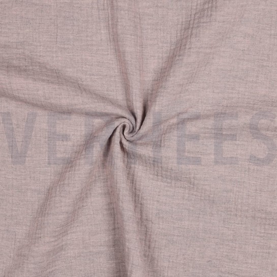 DOUBLE GAZE DE COTON MELANGE ROSE POUDRÉ CHINÉ #7