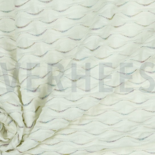 JACQUARD JERSEY LUREX GEBROCHEN WEISS #7