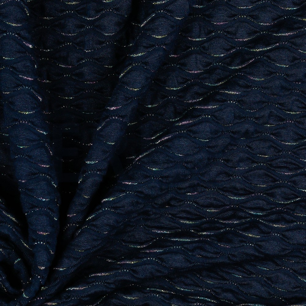 JACQUARD JERSEY LUREX NAVY #7