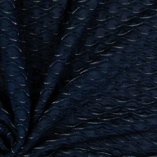 JACQUARD JERSEY LUREX MARINEBLAU #7