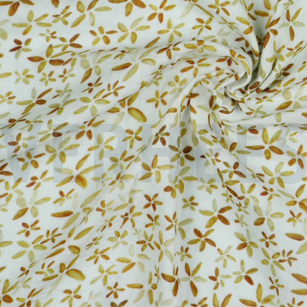 DOUBLE GAUZE DIGITAAL BLOEMEN WIT #7