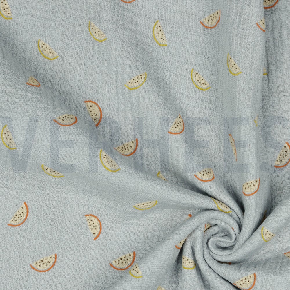 DOUBLE GAZE DE COTON GOTS MELONS GRIS CLAIR #7