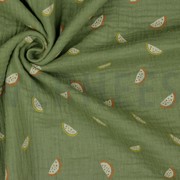 DOUBLE GAUZE GOTS MELOENEN MOSGROEN (thumbnail) #3