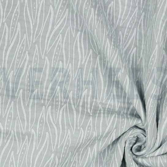 MUSSELIN BLÄTTER HELLGRAU #7