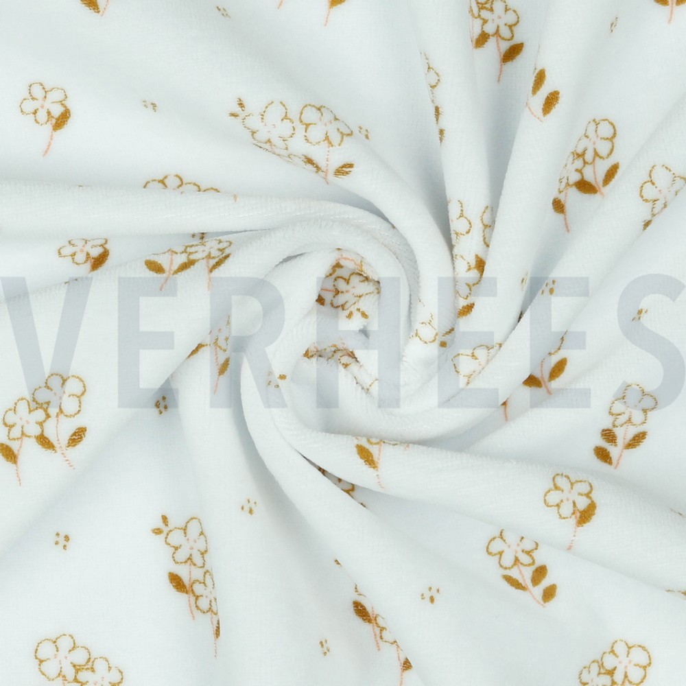 NICKY VELOURS FLEURS BLANC #7