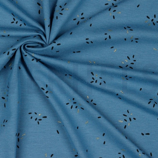 JERSEY GLITTER STREPEN JEANSBLAUW #7