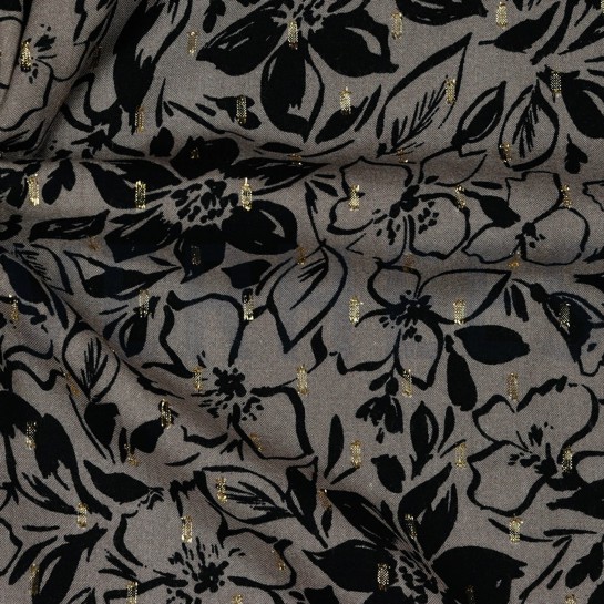 VISCOSE LUREX FLOWERS TAUPE #7