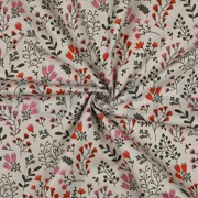 COATED CANVAS LINEN LOOK FLOWERS PINK (thumbnail) #3