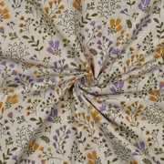 COATED CANVAS LINEN LOOK FLOWERS OCHRE (thumbnail) #3