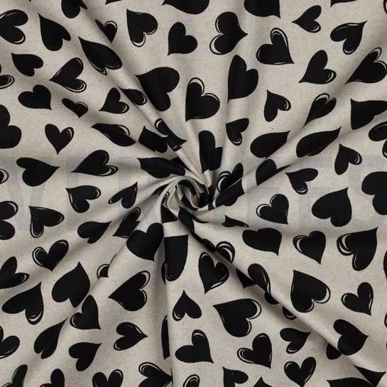 COATED CANVAS LINNENLOOK HARTEN ZWART #7