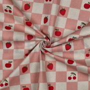 COATED CANVAS LINEN LOOK CHECKS PINK (thumbnail) #3