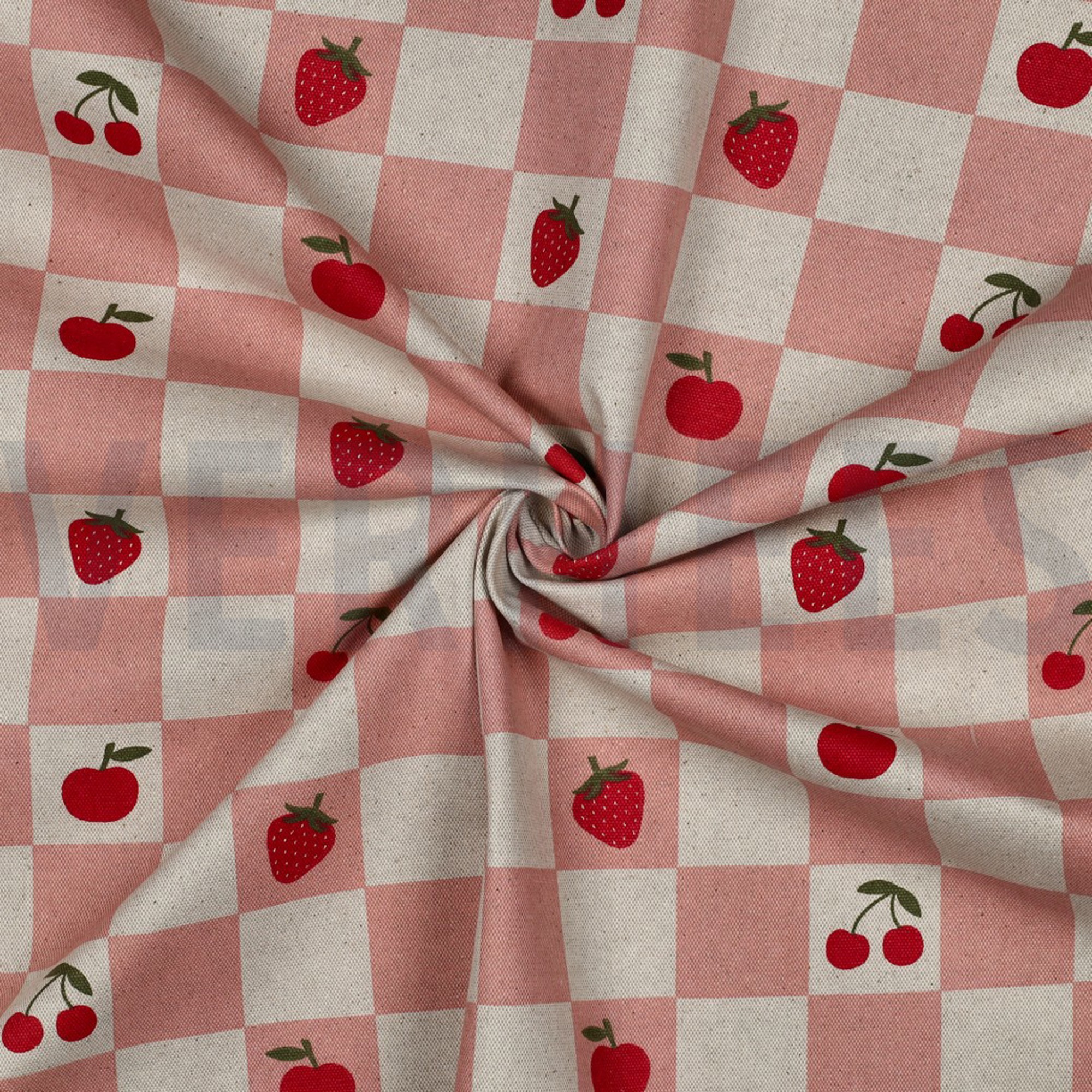 COATED CANVAS LINEN LOOK CHECKS PINK (high resolution) #3