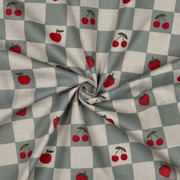 COATED CANVAS LINEN LOOK CHECKS GREEN (thumbnail) #3