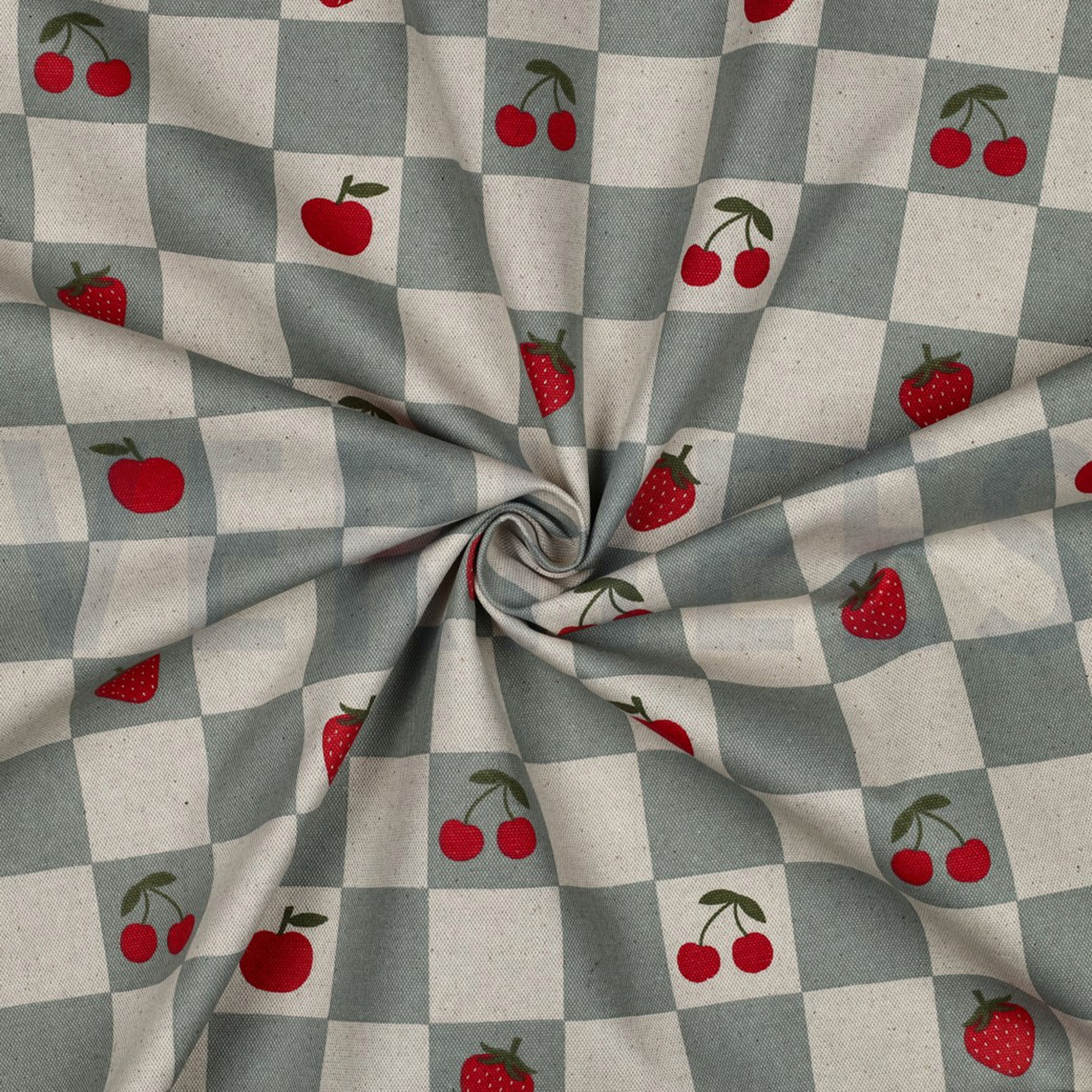 COATED CANVAS LINEN LOOK CHECKS GREEN (high resolution) #3