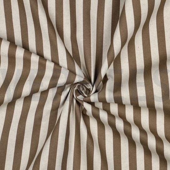 BESCHICHTETE CANVAS LEINENOPTIK STREIFEN BRAUN #7