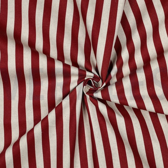 COATED CANVAS LINNENLOOK STREPEN ROOD #7