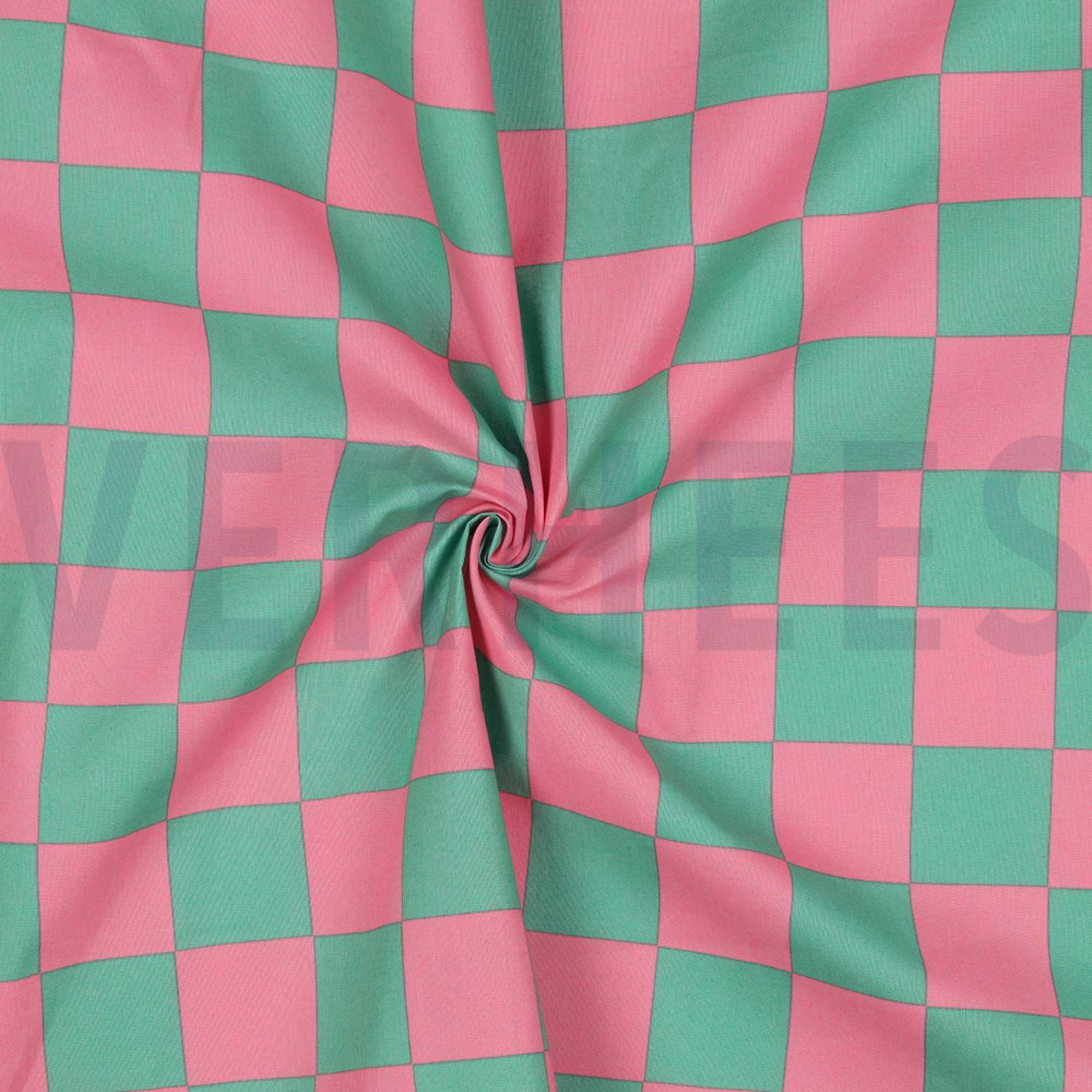 BESCHICHTETE BAUMWOLLE KAROS GRÜN/ROSA (high resolution) #3