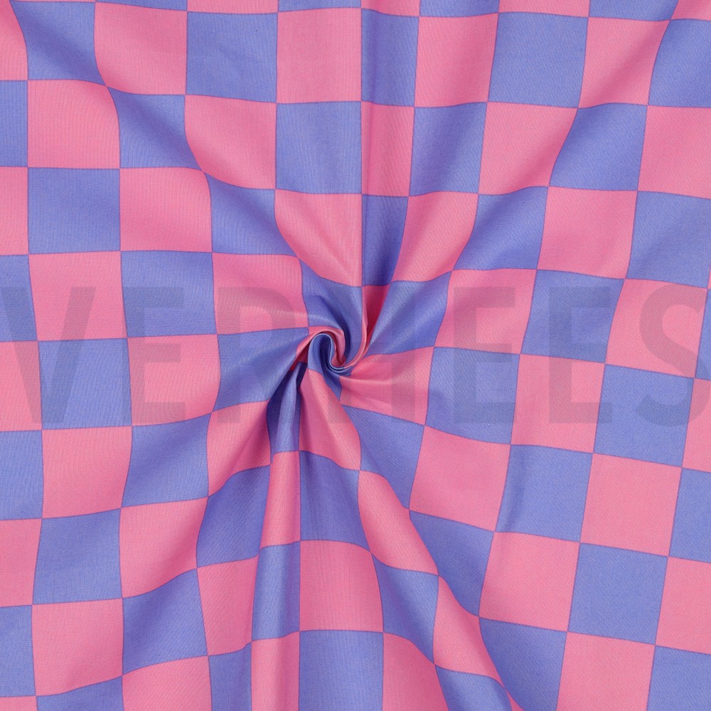 COTON ENDUIT CARREAUX ROSE #7