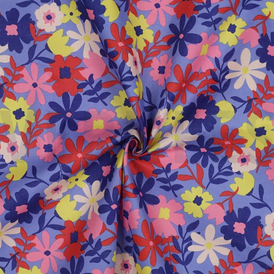 COATED COTTON FLOWERS BLUE #7