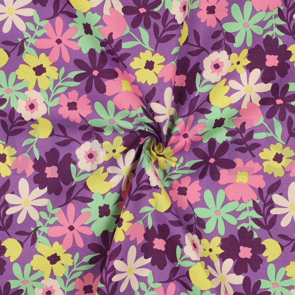 COTON ENDUIT FLEURS VIOLET #7