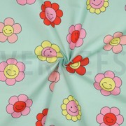COATED COTTON HAPPY FLOWERS MINT (thumbnail) #3