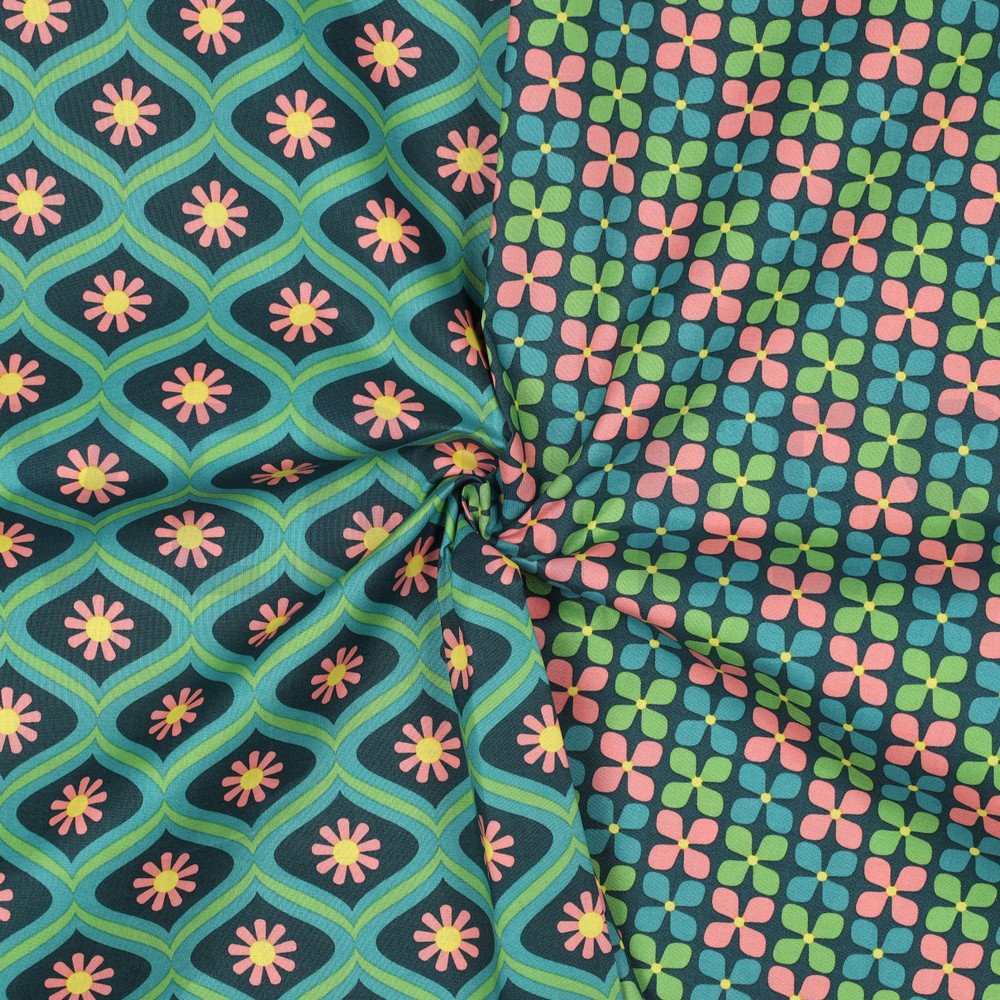 COATED KATOEN BLOEMEN GROEN #7