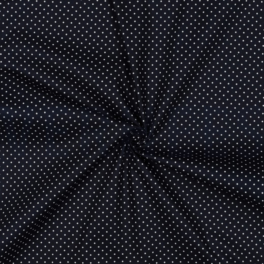 BESCHICHTETE BAUMWOLLE KLEINE PUNKTE MARINEBLAU #7