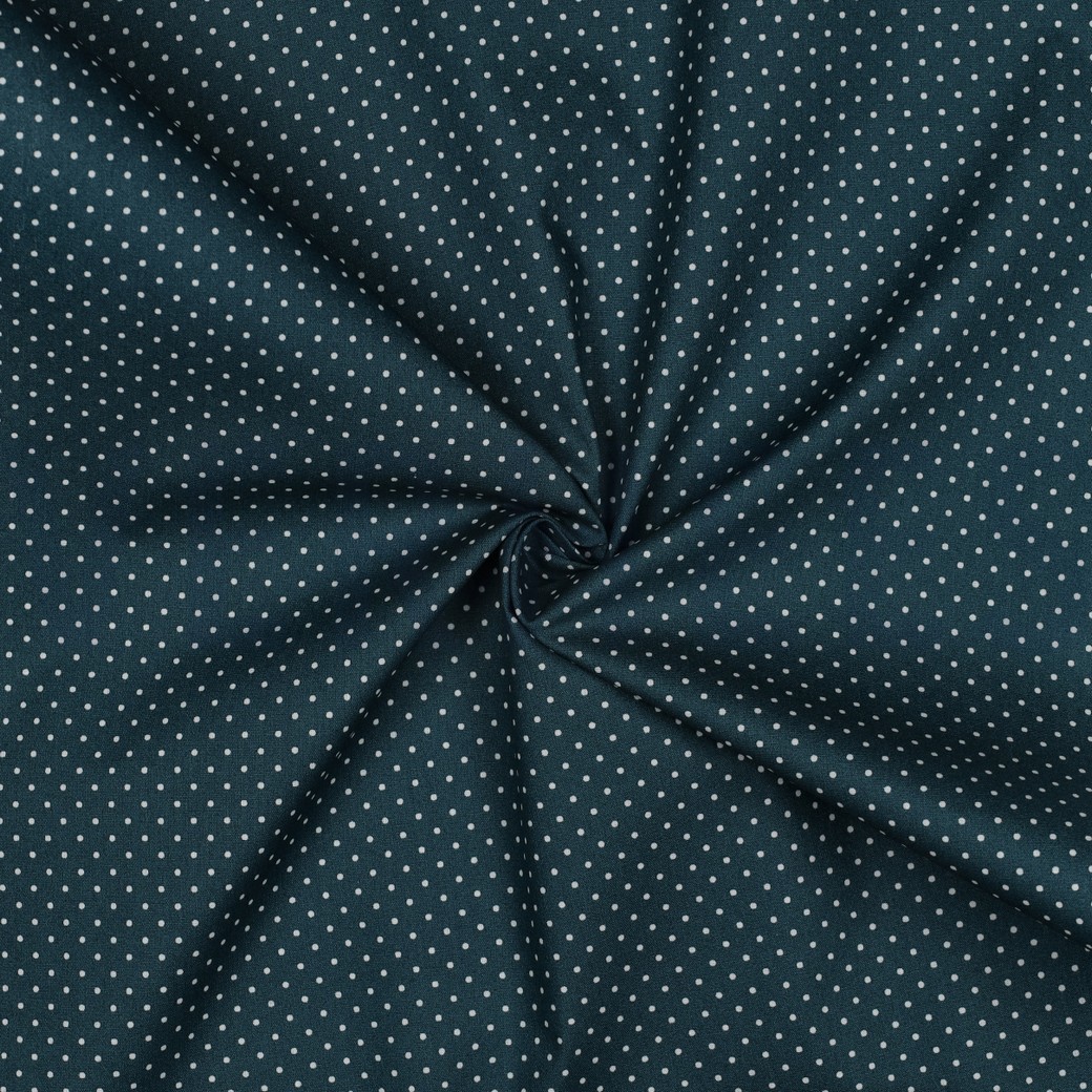 COATED COTTON PETIT DOTS PETROL #7