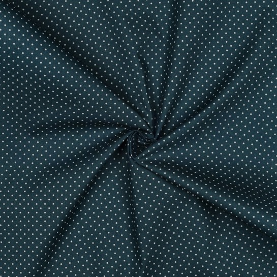 BESCHICHTETE BAUMWOLLE KLEINE PUNKTE PETROL #7