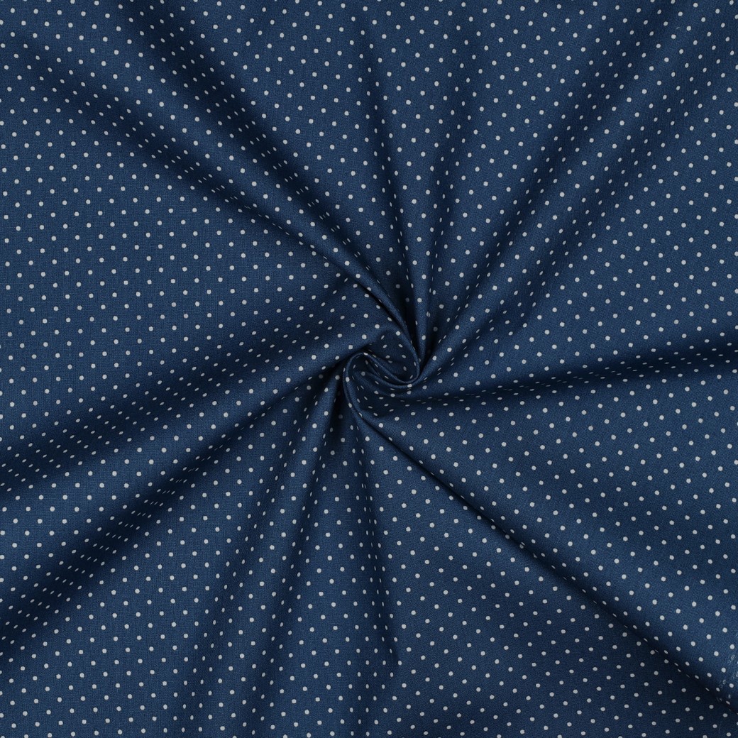 COATED KATOEN KLEINE STIPPEN JEANSBLAUW #7