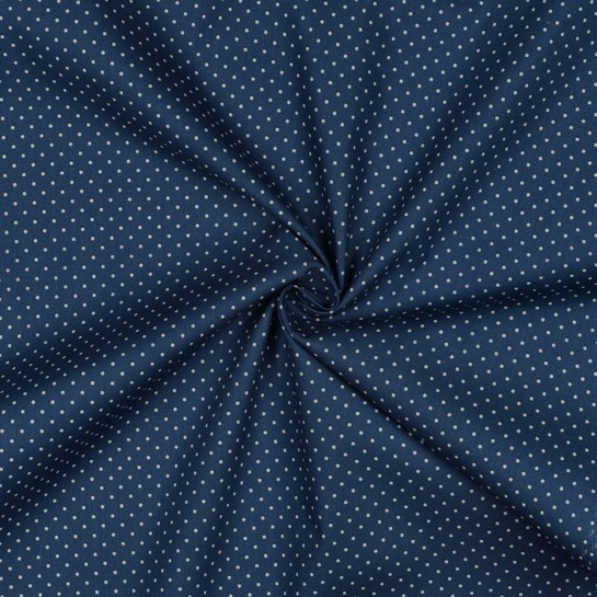 BESCHICHTETE BAUMWOLLE KLEINE PUNKTE JEANSBLAU #7
