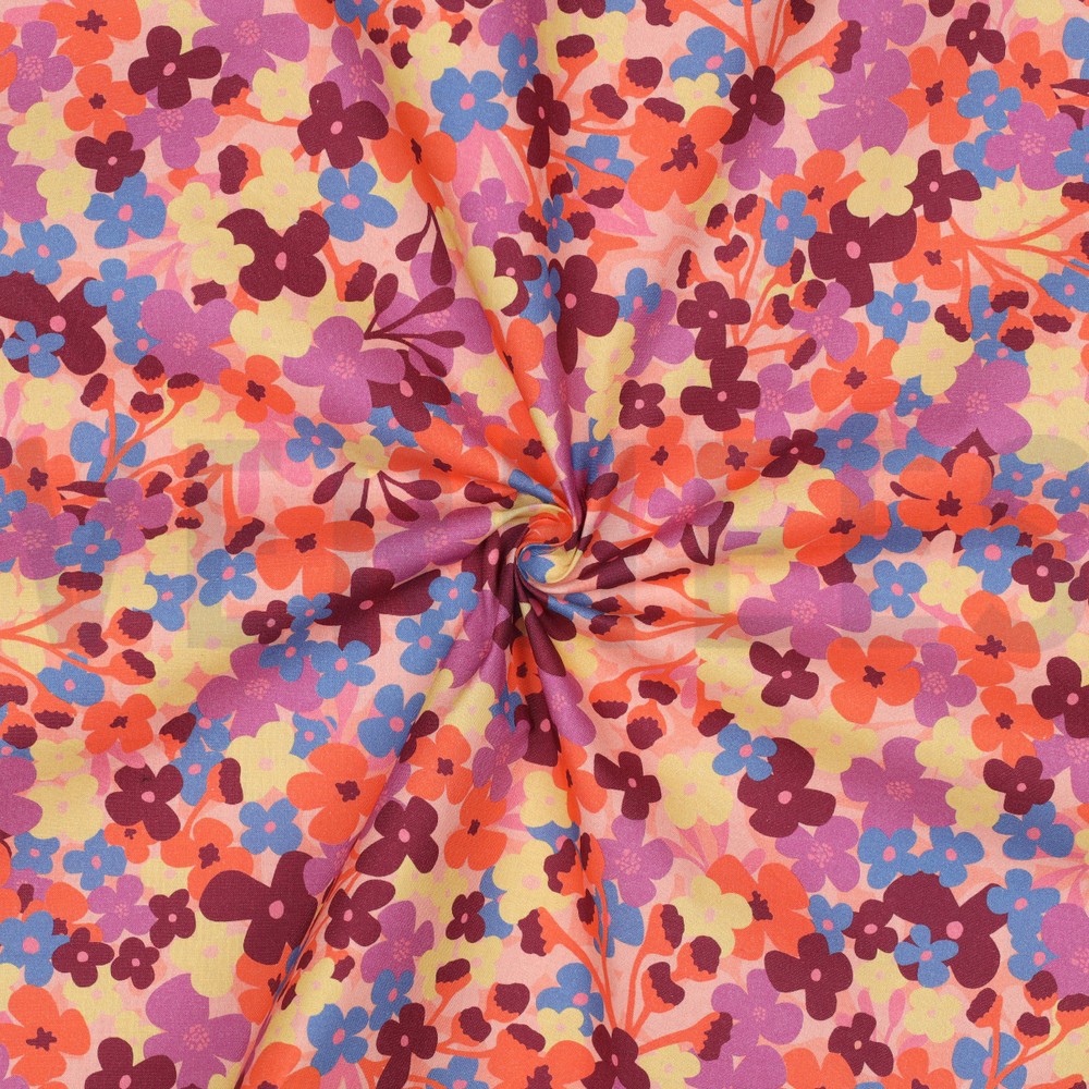COATED KATOEN BLOEMEN PERZIK #7