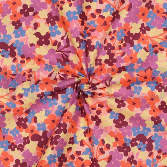 COATED KATOEN BLOEMEN PERZIK #7