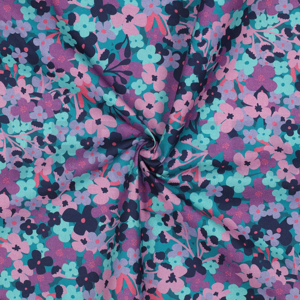 COATED COTTON FLOWERS PETROL #7