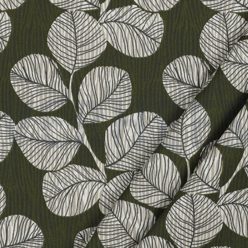 COTON ENDUIT FEUILLES VERT ARMÉE #7