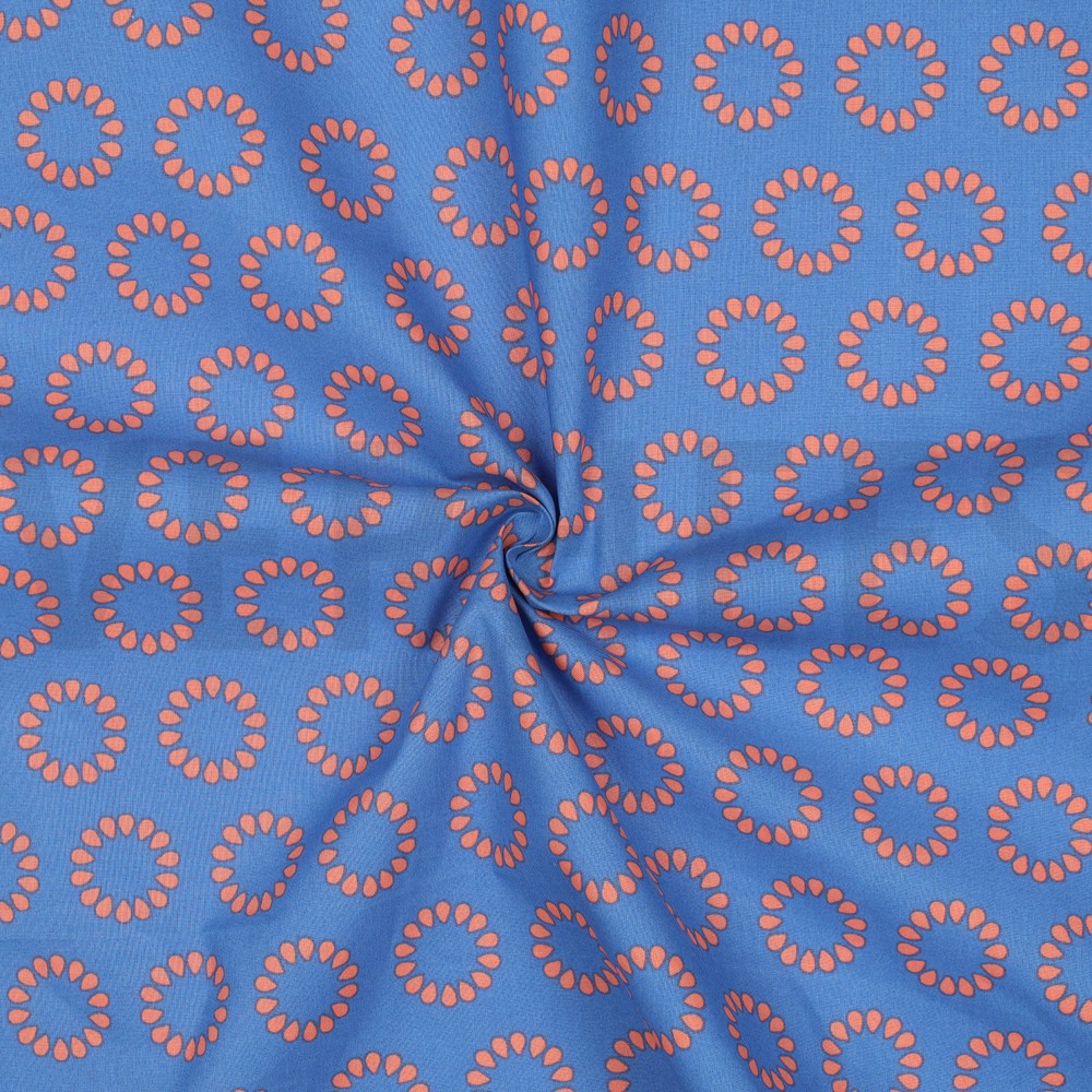 COTON ENDUIT CERCLES BLEU CLAIR #7