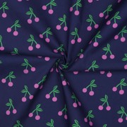 BESCHICHTETE BAUMWOLLE KIRSCHEN MARINEBLAU (thumbnail) #3