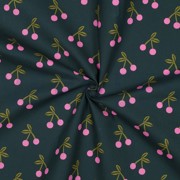 BESCHICHTETE BAUMWOLLE KIRSCHEN DUNKELGRÜN (thumbnail) #3