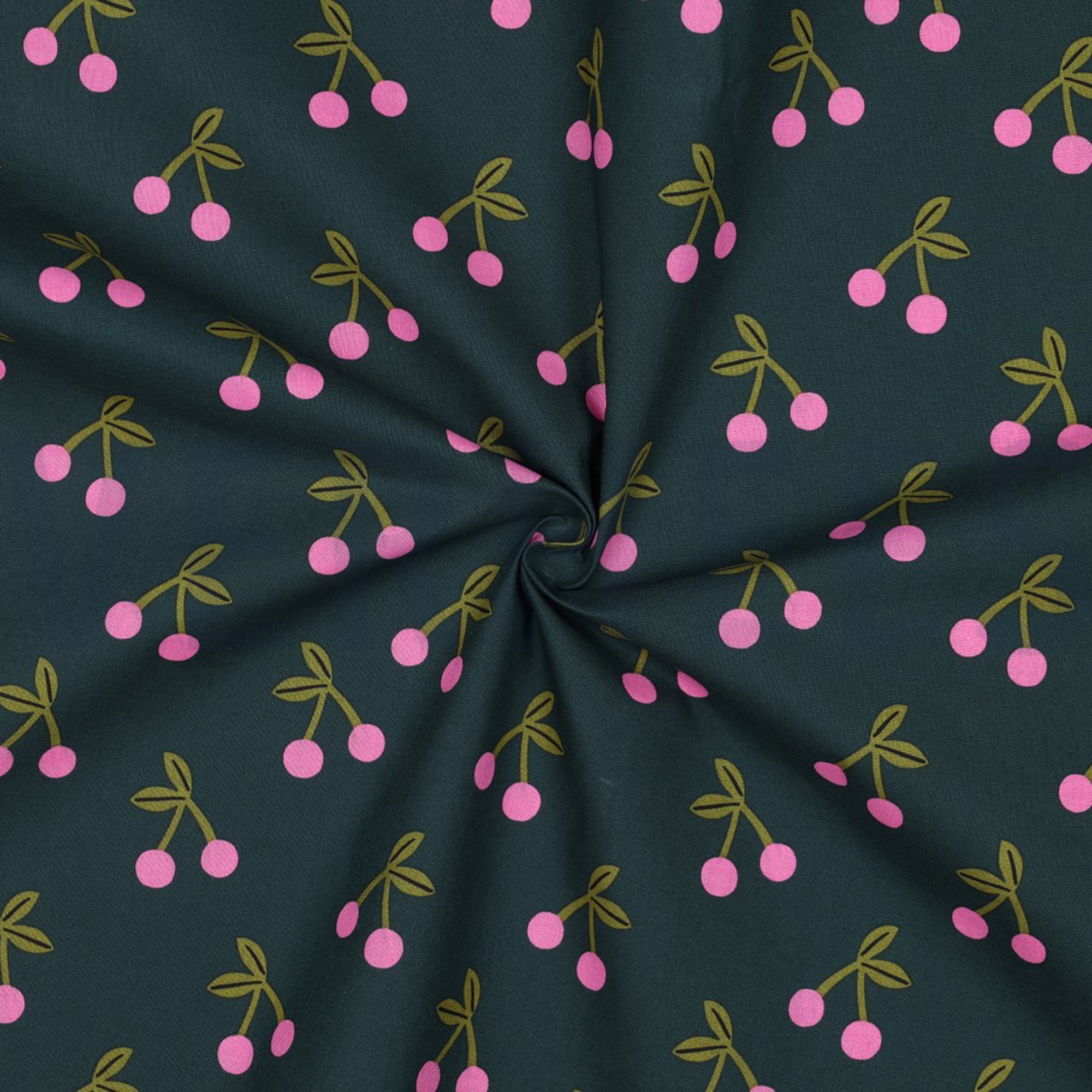 BESCHICHTETE BAUMWOLLE KIRSCHEN DUNKELGRÜN (high resolution) #3