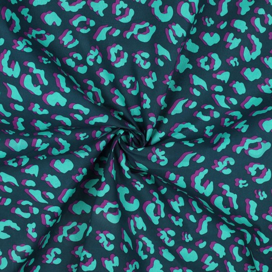 BESCHICHTETE BAUMWOLLE TIERHAUT PETROL #7