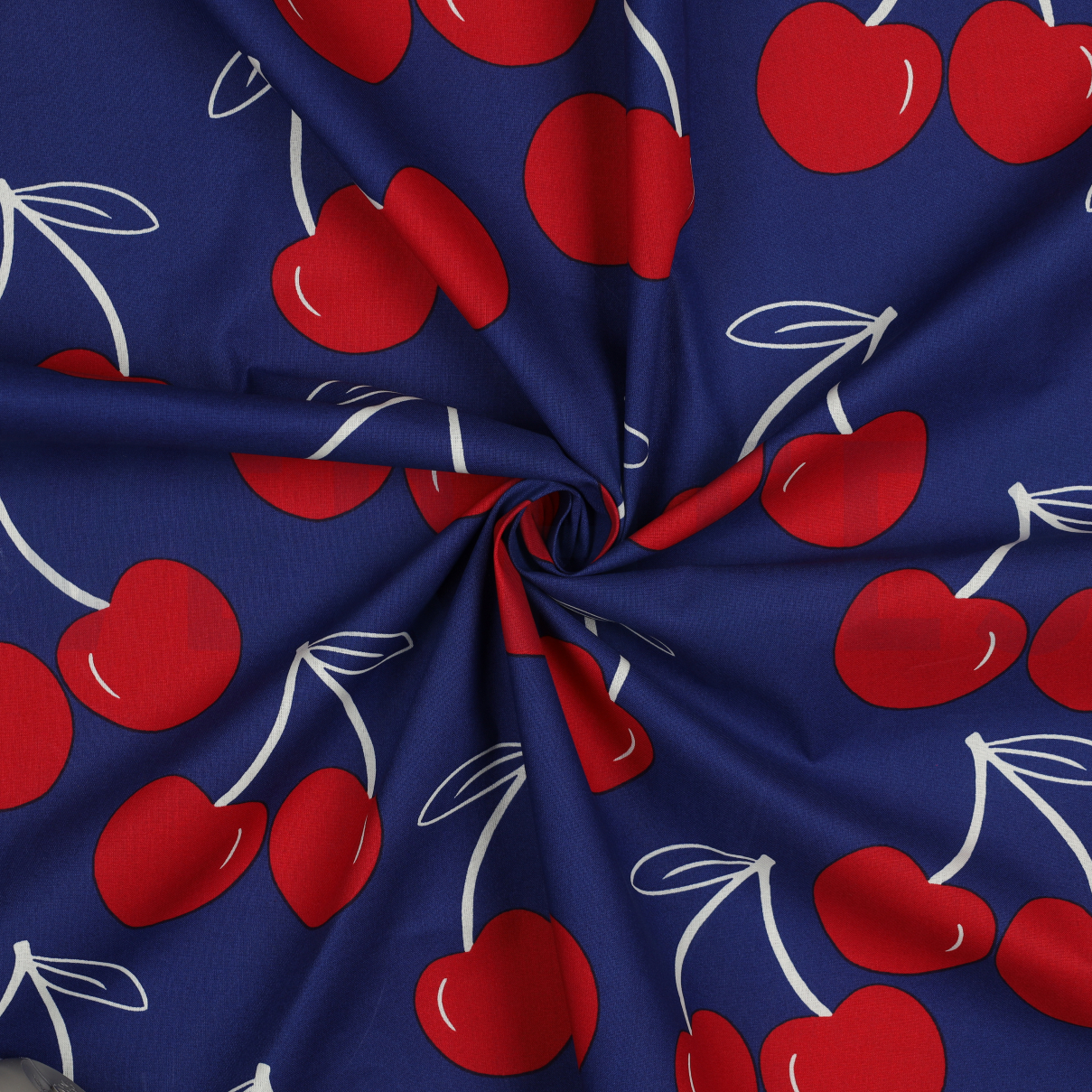 COTON ENDUIT CERISES BLEU COBALT #7